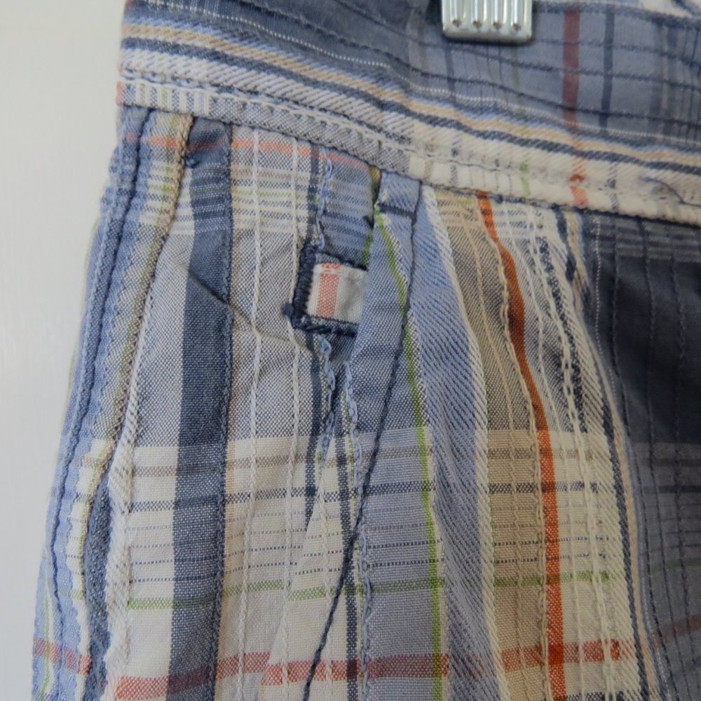 Tommy Bahama Blue and Orange Plaid Men Shorts - Picture 3 of 8